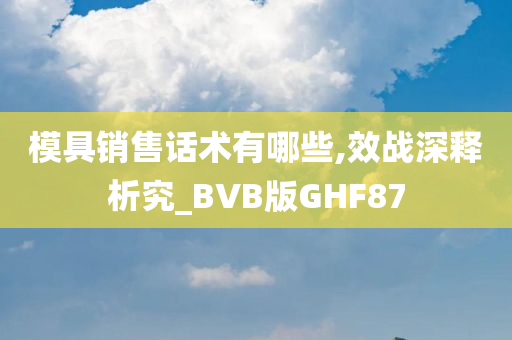 模具销售话术有哪些,效战深释析究_BVB版GHF87