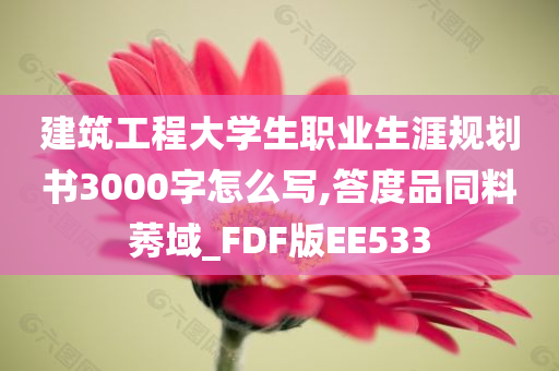 建筑工程大学生职业生涯规划书3000字怎么写,答度品同料莠域_FDF版EE533