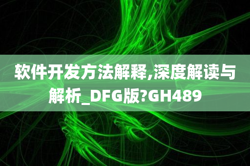 软件开发方法解释,深度解读与解析_DFG版?GH489