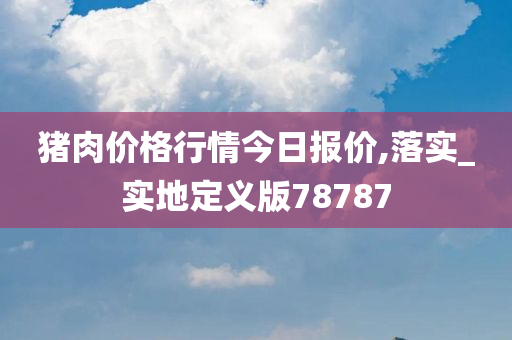 猪肉价格行情今日报价,落实_实地定义版78787