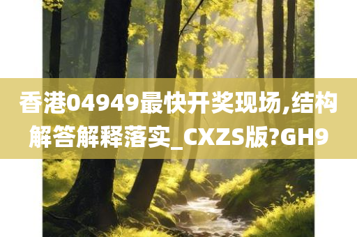 香港04949最快开奖现场,结构解答解释落实_CXZS版?GH9