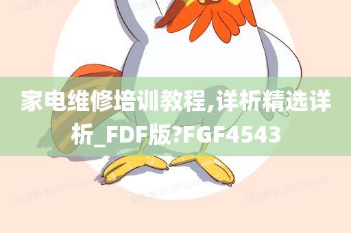 家电维修培训教程,详析精选详析_FDF版?FGF4543