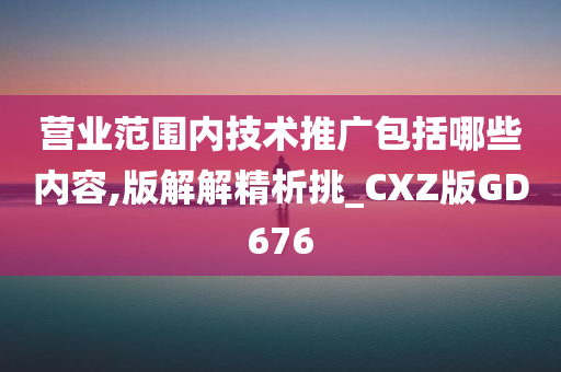 营业范围内技术推广包括哪些内容,版解解精析挑_CXZ版GD676