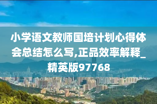 小学语文教师国培计划心得体会总结怎么写,正品效率解释_精英版97768