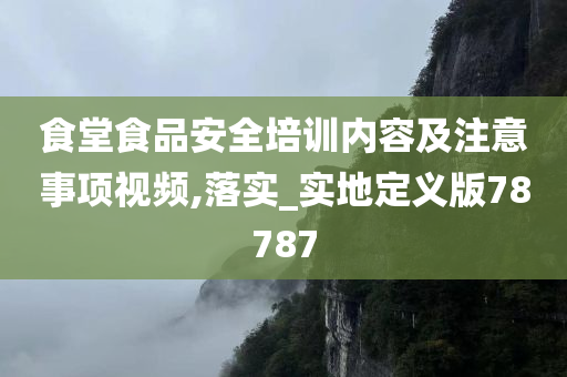 食堂食品安全培训内容及注意事项视频,落实_实地定义版78787