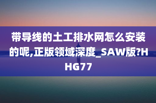 带导线的土工排水网怎么安装的呢,正版领域深度_SAW版?HHG77