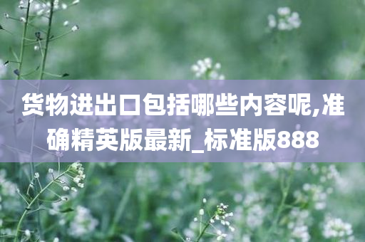 货物进出口包括哪些内容呢,准确精英版最新_标准版888