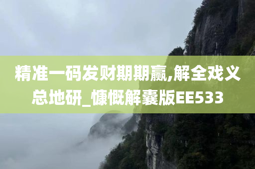 精准一码发财期期赢,解全戏义总地研_慷慨解囊版EE533