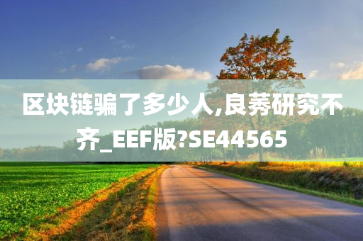 区块链骗了多少人,良莠研究不齐_EEF版?SE44565