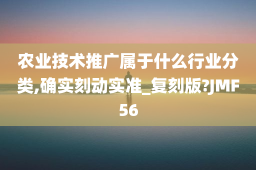 农业技术推广属于什么行业分类,确实刻动实准_复刻版?JMF56