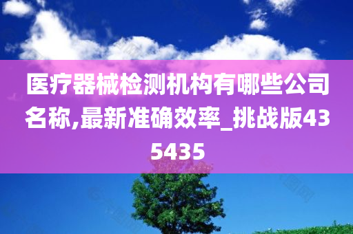 医疗器械检测机构有哪些公司名称,最新准确效率_挑战版435435