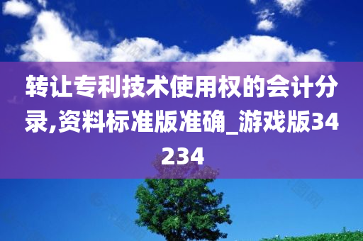 转让专利技术使用权的会计分录,资料标准版准确_游戏版34234