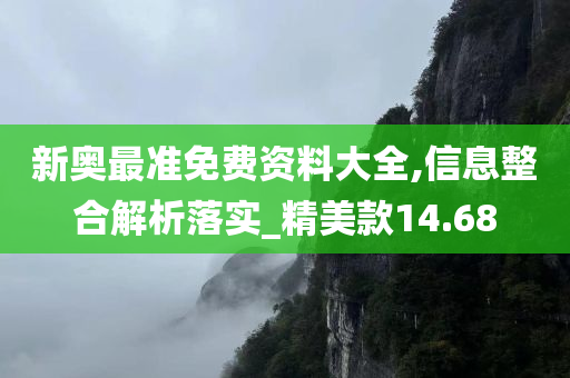 新奥最准免费资料大全,信息整合解析落实_精美款14.68