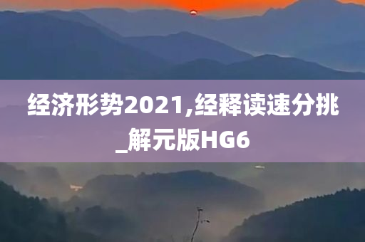 经济形势2021,经释读速分挑_解元版HG6