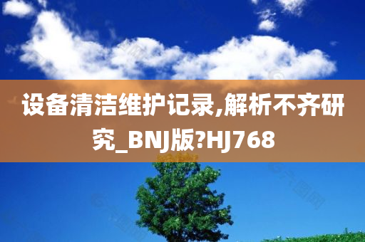 设备清洁维护记录,解析不齐研究_BNJ版?HJ768