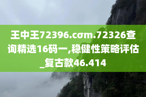 王中王72396.cσm.72326查询精选16码一,稳健性策略评估_复古款46.414