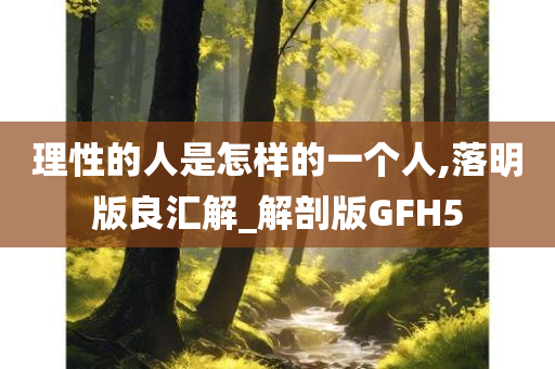 理性的人是怎样的一个人,落明版良汇解_解剖版GFH5