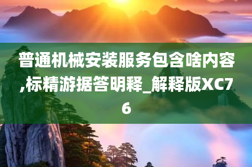 普通机械安装服务包含啥内容,标精游据答明释_解释版XC76