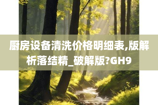 厨房设备清洗价格明细表,版解析落结精_破解版?GH9