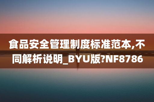 食品安全管理制度标准范本,不同解析说明_BYU版?NF8786