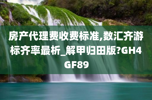 房产代理费收费标准,数汇齐游标齐率最析_解甲归田版?GH4GF89