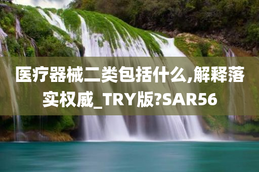 医疗器械二类包括什么,解释落实权威_TRY版?SAR56