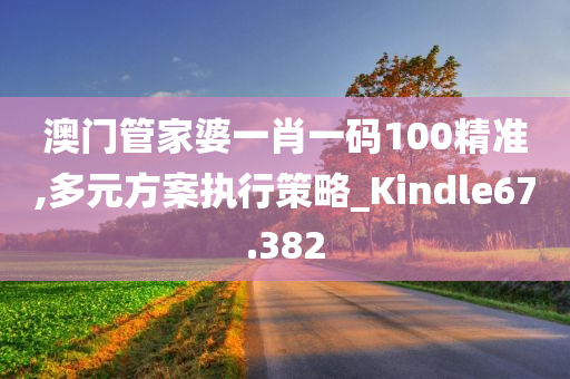 澳门管家婆一肖一码100精准,多元方案执行策略_Kindle67.382