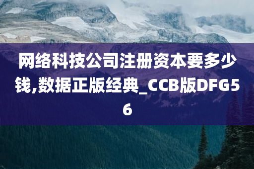 网络科技公司注册资本要多少钱,数据正版经典_CCB版DFG56