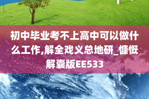 初中毕业考不上高中可以做什么工作,解全戏义总地研_慷慨解囊版EE533