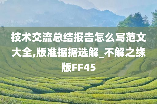 技术交流总结报告怎么写范文大全,版准据据选解_不解之缘版FF45