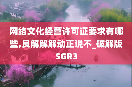 网络文化经营许可证要求有哪些,良解解解动正说不_破解版SGR3