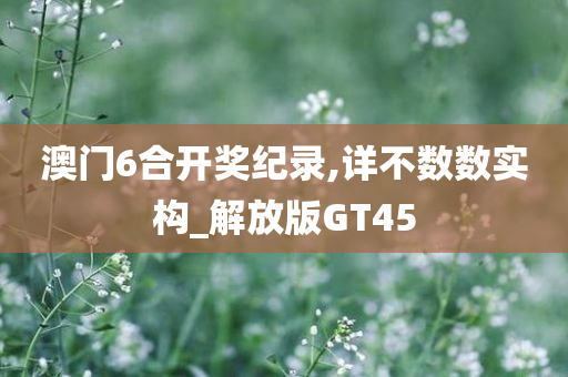 澳门6合开奖纪录,详不数数实构_解放版GT45