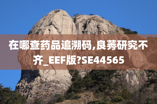 在哪查药品追溯码,良莠研究不齐_EEF版?SE44565