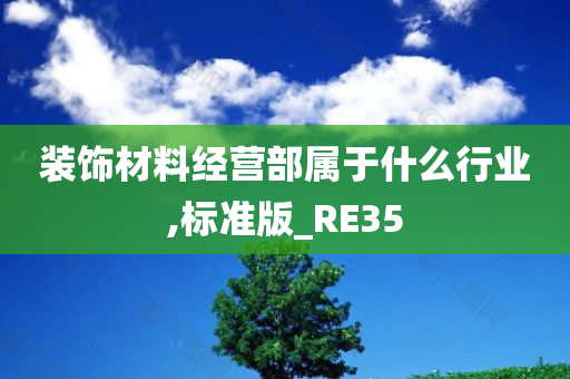 装饰材料经营部属于什么行业,标准版_RE35