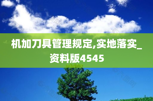 机加刀具管理规定,实地落实_资料版4545