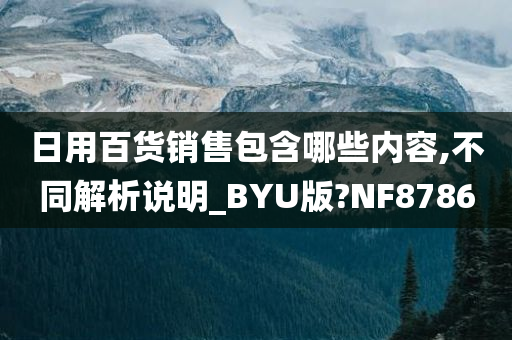 日用百货销售包含哪些内容,不同解析说明_BYU版?NF8786