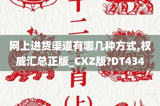 网上进货渠道有哪几种方式,权威汇总正版_CXZ版?DT434