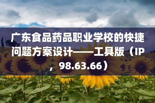 广东食品药品职业学校的快捷问题方案设计——工具版（IP，98.63.66）