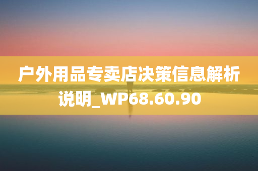 户外用品专卖店决策信息解析说明_WP68.60.90