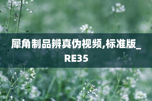 犀角制品辨真伪视频,标准版_RE35