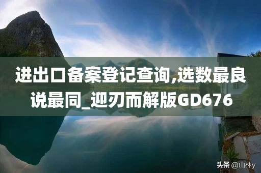 进出口备案登记查询,选数最良说最同_迎刃而解版GD676