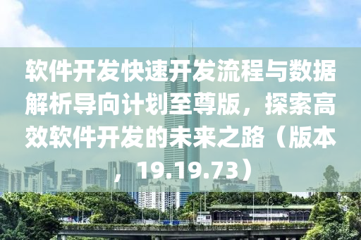 软件开发快速开发流程与数据解析导向计划至尊版，探索高效软件开发的未来之路（版本，19.19.73）