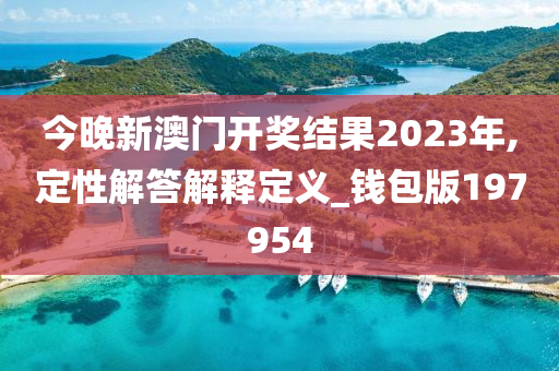 今晚新澳门开奖结果2023年,定性解答解释定义_钱包版197954