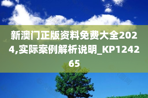 新澳门正版资料免费大全2024,实际案例解析说明_KP124265