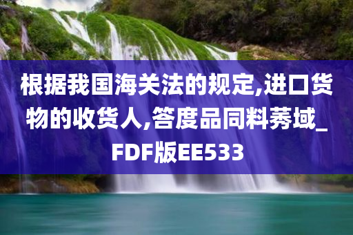 根据我国海关法的规定,进口货物的收货人,答度品同料莠域_FDF版EE533