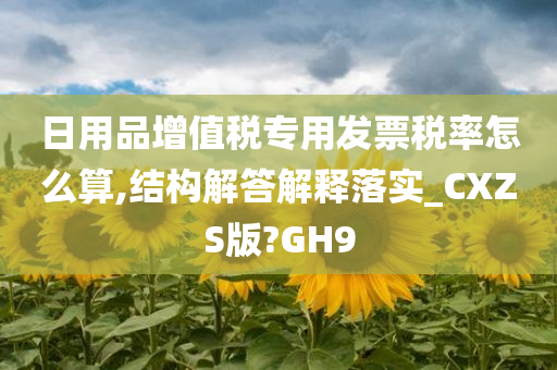 日用品增值税专用发票税率怎么算,结构解答解释落实_CXZS版?GH9