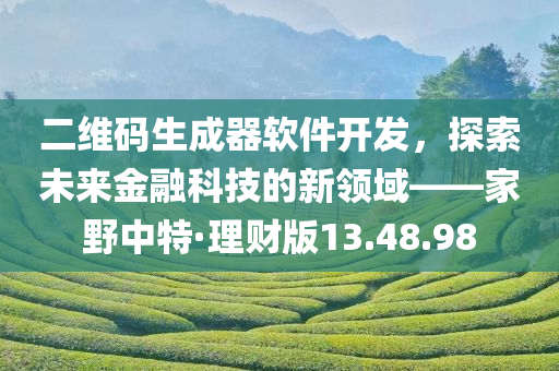 二维码生成器软件开发，探索未来金融科技的新领域——家野中特·理财版13.48.98