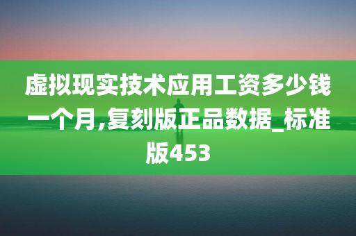 虚拟现实技术应用工资多少钱一个月,复刻版正品数据_标准版453