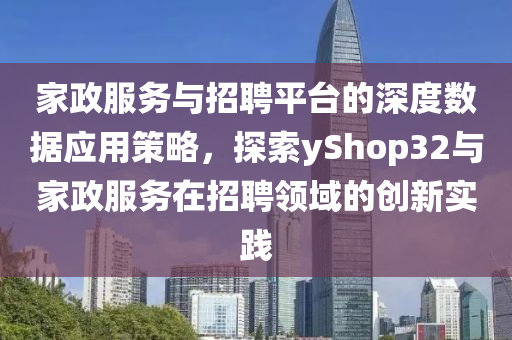 家政服务与招聘平台的深度数据应用策略，探索yShop32与家政服务在招聘领域的创新实践