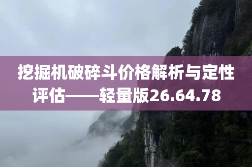 挖掘机破碎斗价格解析与定性评估——轻量版26.64.78